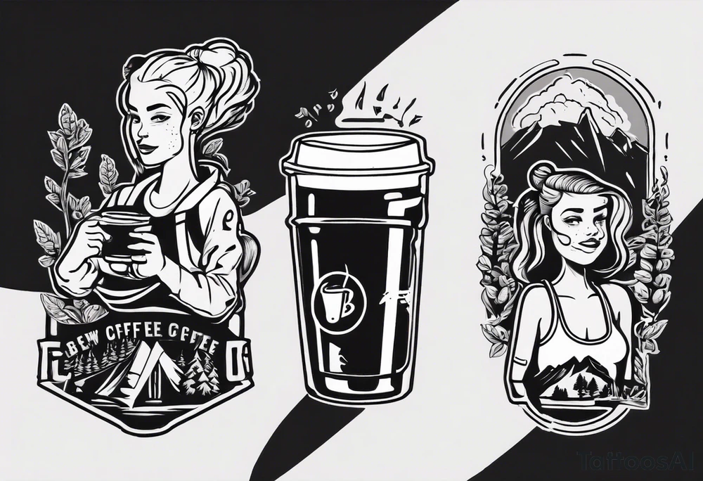 two girls, coffee, hiking, cycling, beer, gym tattoo idea