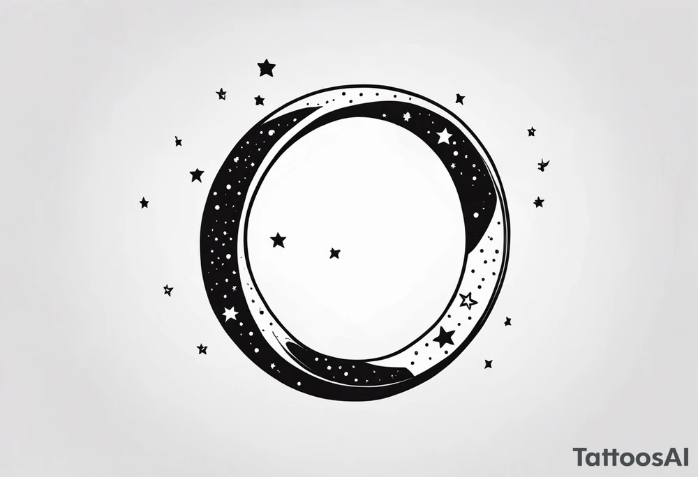 Small Infinity ring with stars tattoo idea