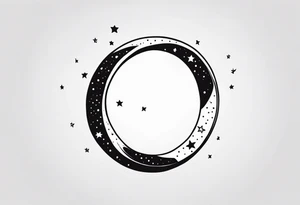 Small Infinity ring with stars tattoo idea