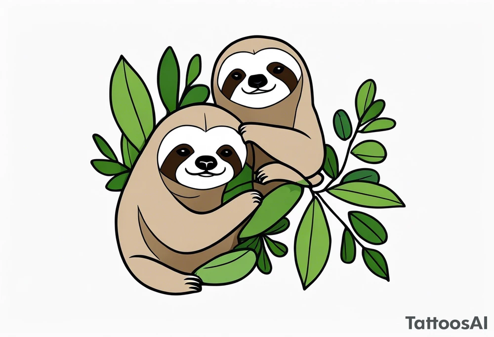 sloths funny tattoo idea