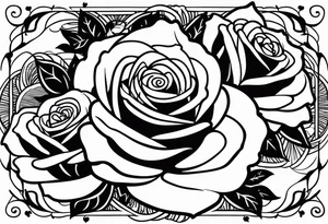 Roses with my children’s names incorporated Kobe Frankie Brooklyn tattoo idea