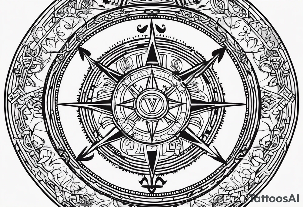 Vegvisir with a semicolon in the middle tattoo idea