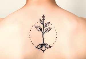 minimalistic symbolic sprout tattoo as a cycle that symbolizes that every year we just grow all over again tattoo idea