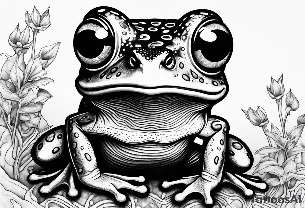 a psychedelic frog tattoo idea