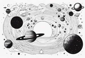 the solar system tattoo idea