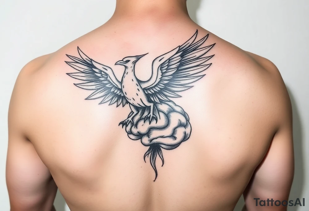 Phoenix rising out of a brain tattoo idea