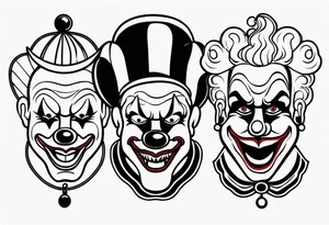 Happy Clown Sad Clown Scary Clown tattoo idea