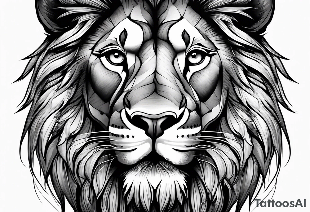 Powerful majestic lion, up close tattoo idea