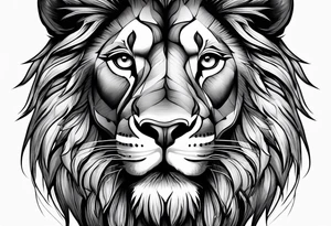 Powerful majestic lion, up close tattoo idea