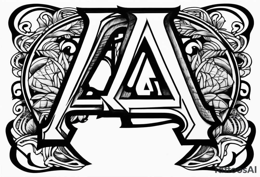 A headband with the letters A R in the middle tattoo idea