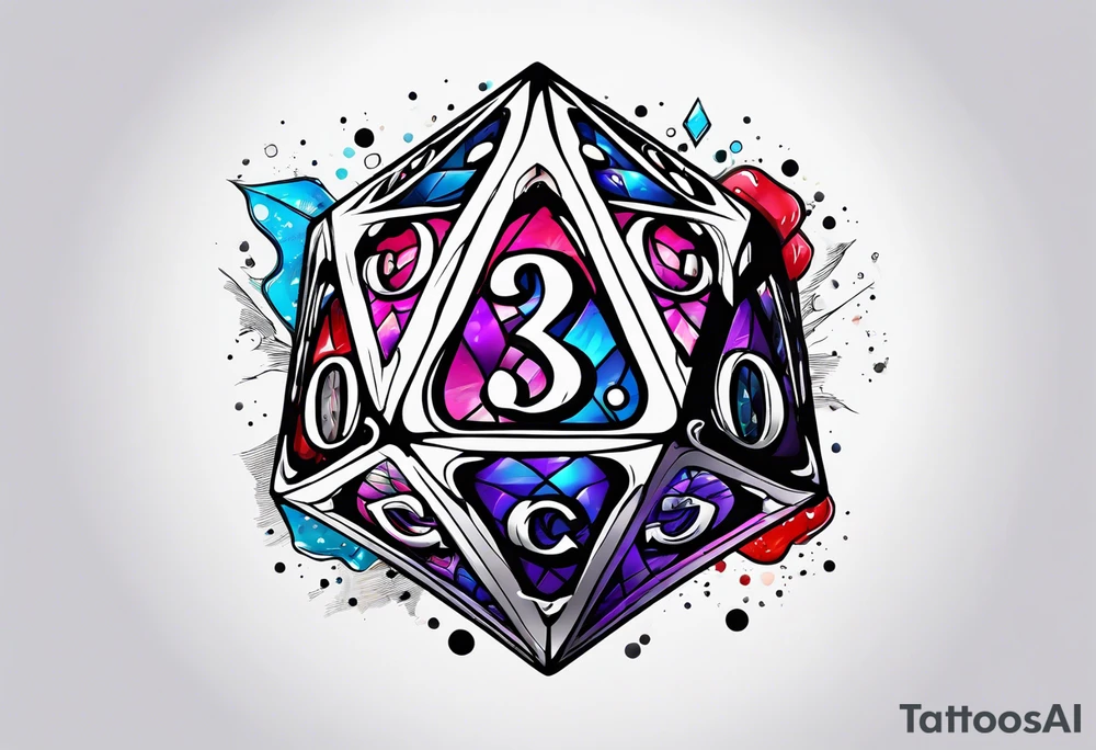 a twenty sided die tattoo idea