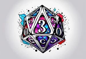 a twenty sided die tattoo idea