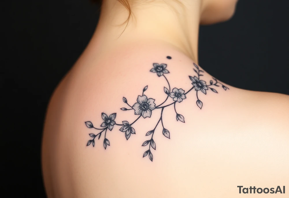 floral vines tattoo idea