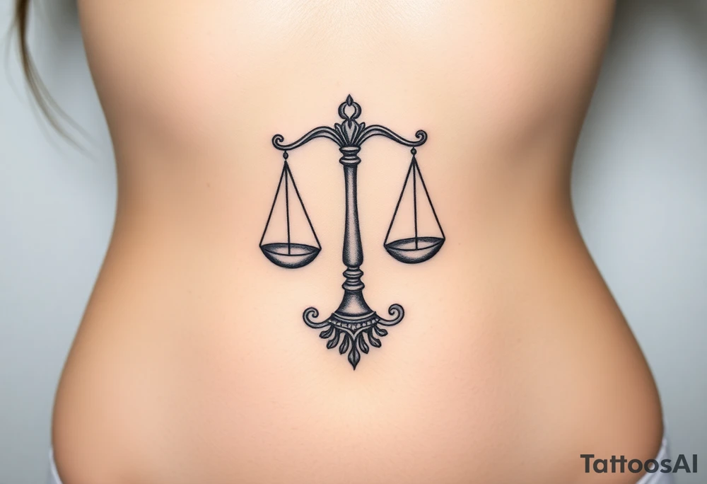 libra zodiac scales tattoo idea