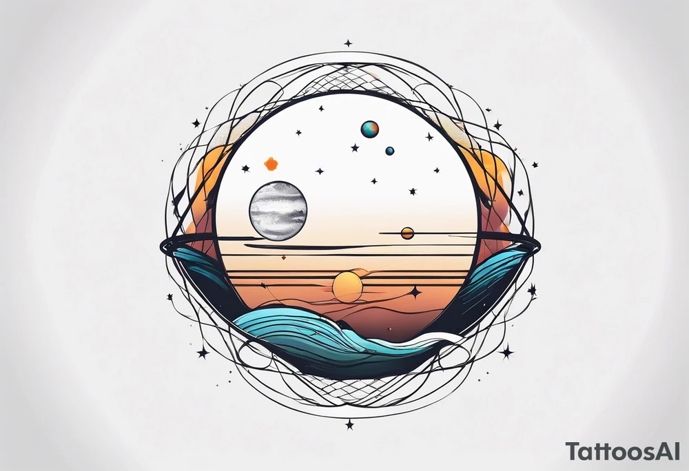 Planet symboling peace tattoo idea