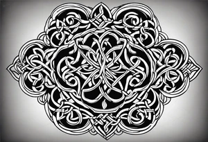 four leaf clover shaped tattoo with different celtic knots in each leaf - trinity, love knot, spiral, dara tattoo idea