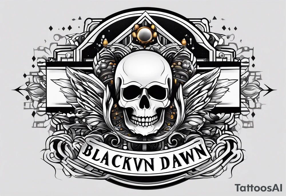 black dawn holdings logo for cyber security hacker company drugs and pills tattoo idea