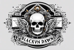 black dawn holdings logo for cyber security hacker company drugs and pills tattoo idea