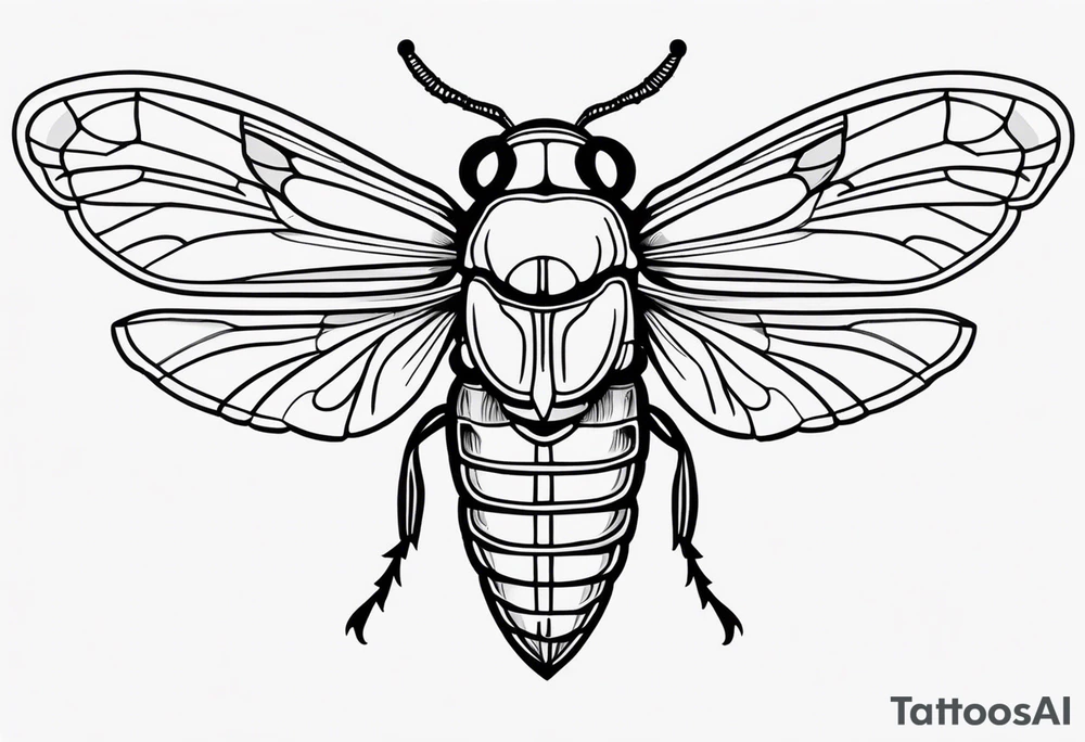 Neo traditional Cicada tattoo idea