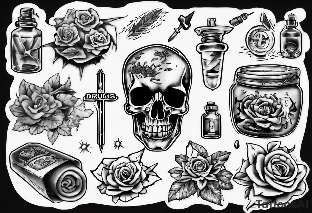 drugs and money tattoo idea
