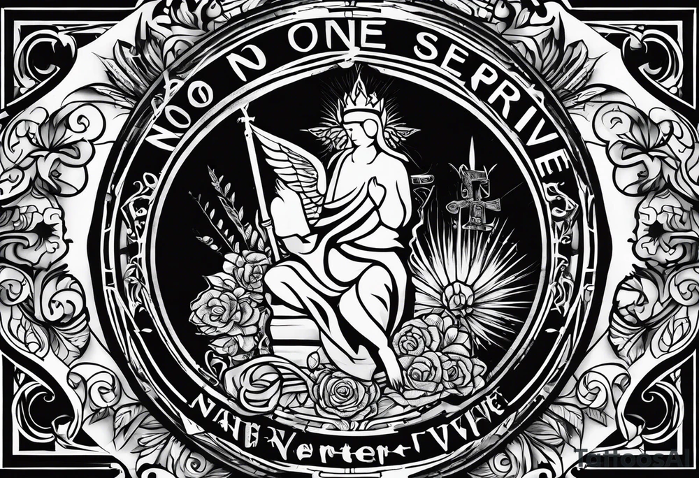 Text "no one servive" tattoo idea