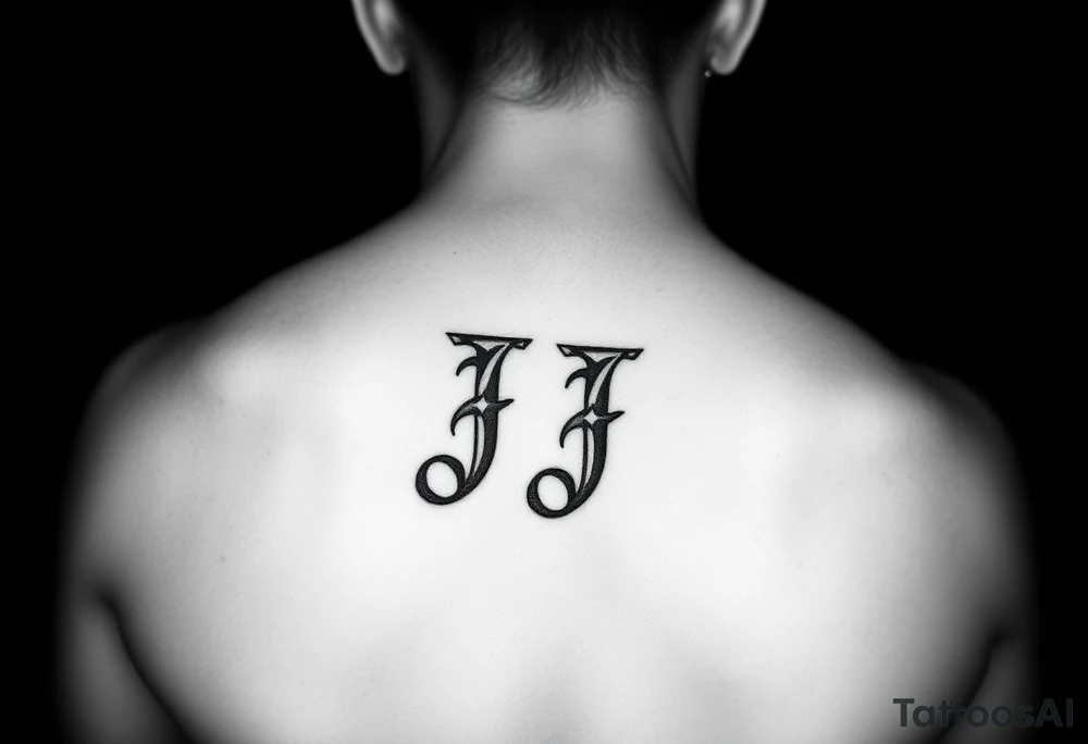 2 letter j interlining for a tattoo on a wrist it’s for a male tattoo idea
