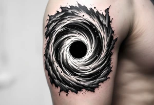 Two different universes on separate sides of a black hole tattoo idea