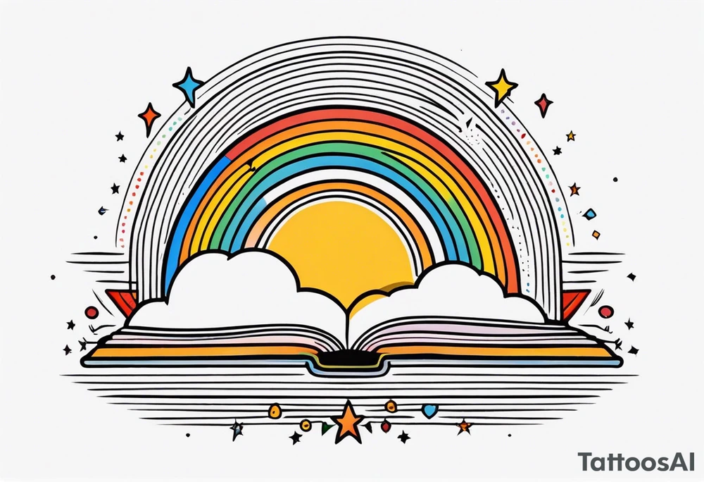 rainbow
old school vintage simple traditional design 



bold color simple tattoo idea