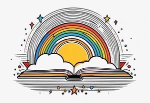 rainbow
old school vintage simple traditional design 



bold color simple tattoo idea
