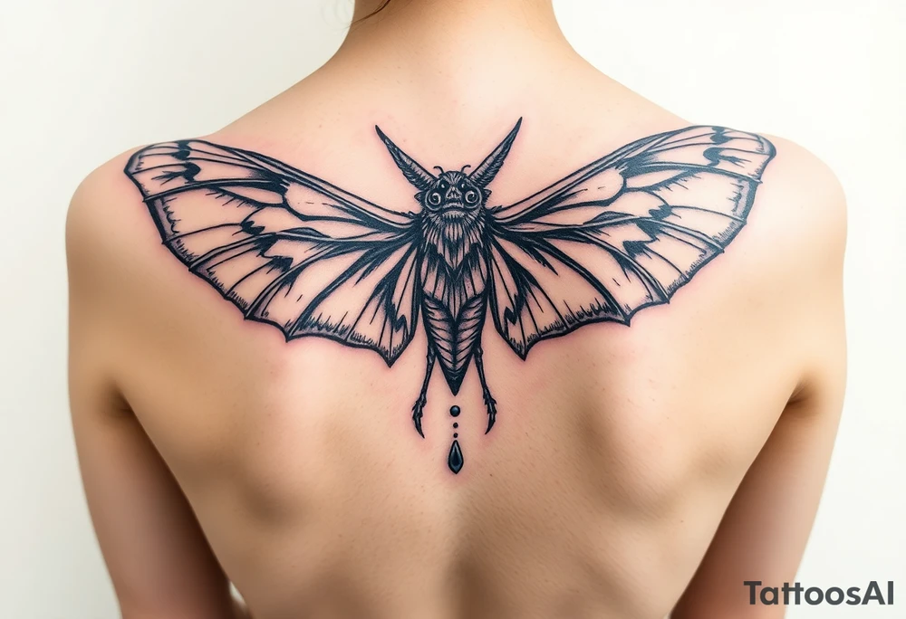 mothman scary motherfucker he flying tattoo idea
