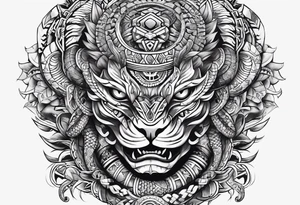 aztec snake sleeve tattoo idea