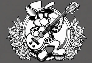 Domino's mascot the noid with a guitar tattoo idea