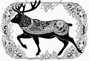 north pole reindeer tattoo idea