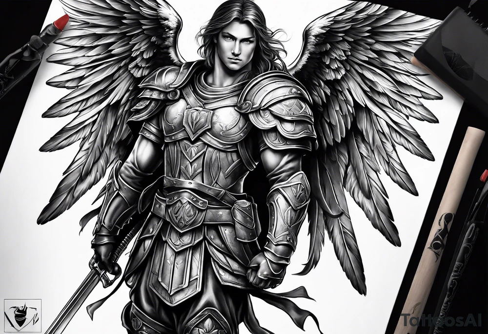 archangel warrior tattoo idea