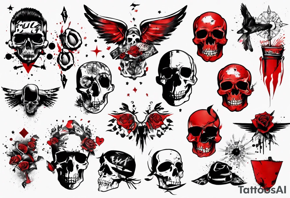 trash polka style tattoo idea