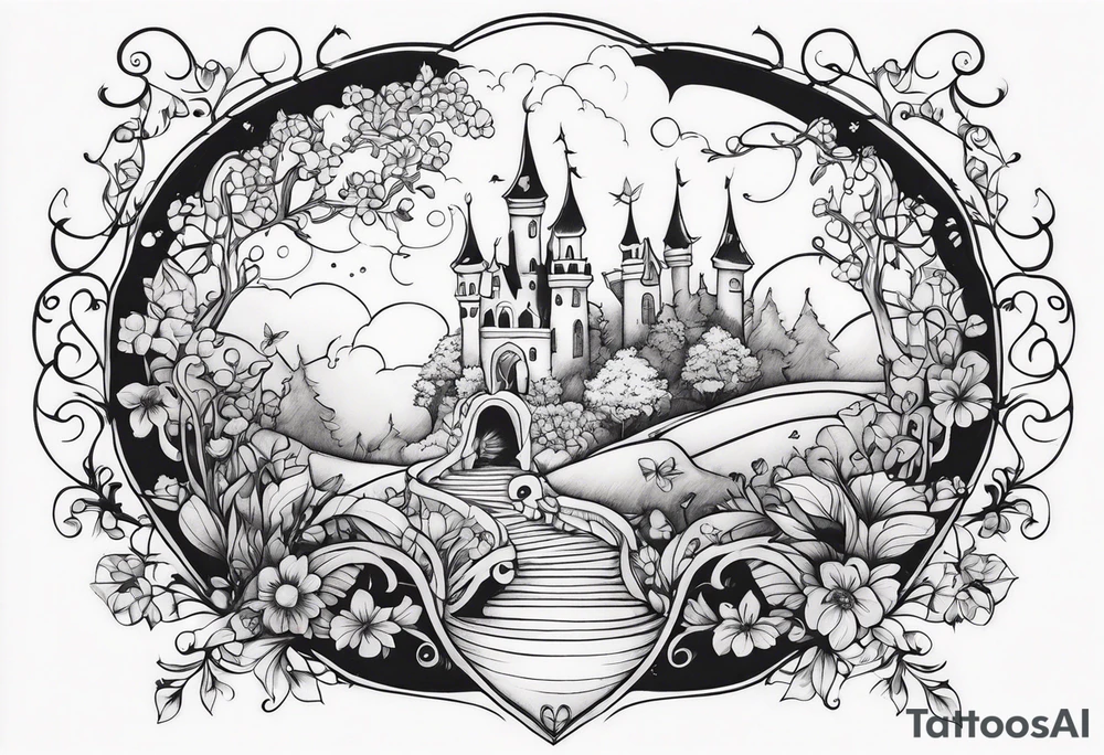 fairy land tattoo idea