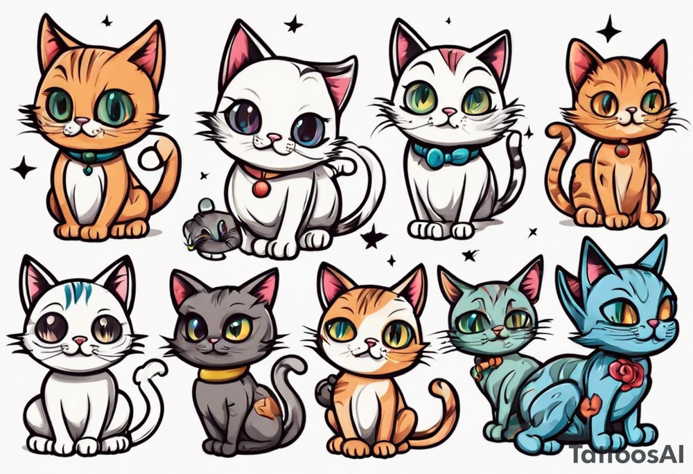 A cute cat tattoo idea