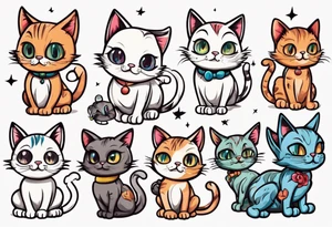 A cute cat tattoo idea