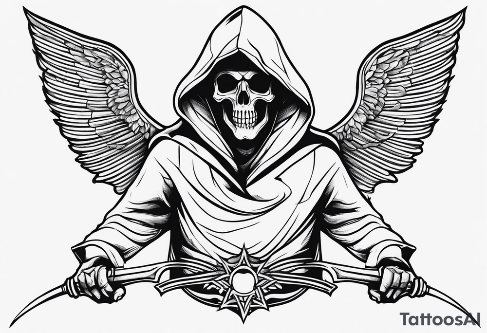 Stomach tattoo 
Reaper tattoo idea
