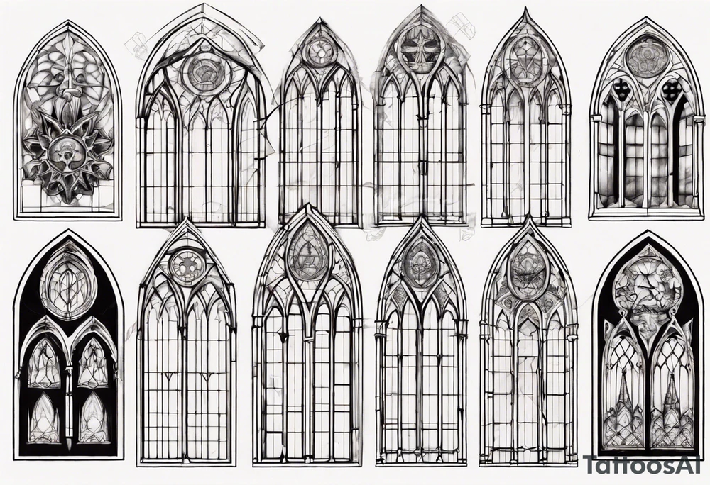 Gothic cathedral window tattoo idea