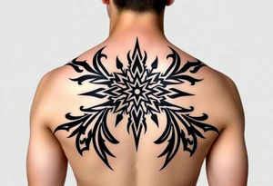 Extra large female back mendela tattoo idea