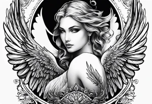 man with angel wing tattoo idea