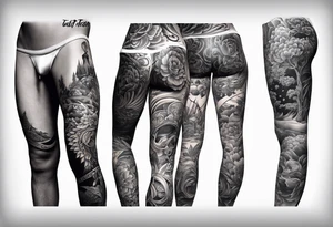 Full leg tattoo from hip to foot tattoo idea