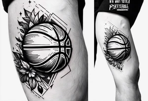 Describe me a tattoo for a person who spend him all life for basketball and they have to be ended him basketball carrier due to hand injury tattoo idea