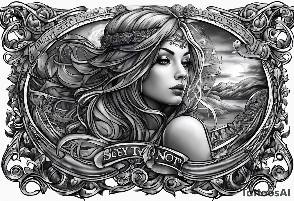 Text: "All I ever ask of you is to promise not to stop when I say when" tattoo idea