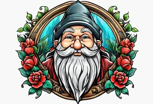 Strong old yard gnome tattoo idea