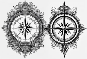 north south compass tattoo idea