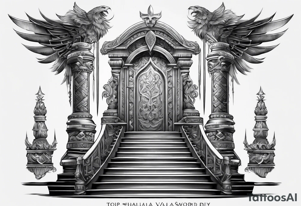 Valhalla sword stairs tattoo idea