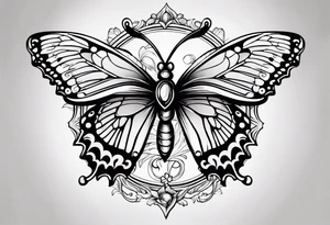 The initials R and S with a small butterfly on the S tattoo idea