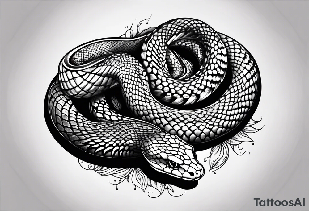 snake fast slithering from above simple tattoo idea